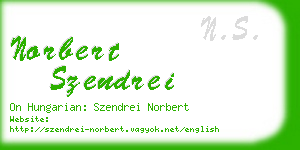 norbert szendrei business card